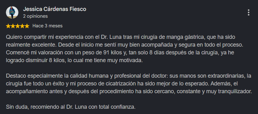 Opinión de Google - Dr. Ruben Luna - Bogotá, Colombia