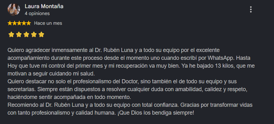 Opiniones Google - Dr. Rubén Luna - Bogotá, Colombia